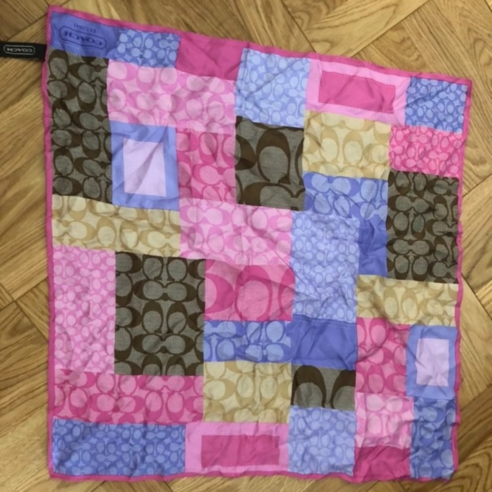 Coach Patchwork 100% Silk Scarf - image 1